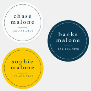 Etiquetas Nombre impermeable de los colores escolares simple