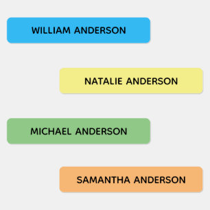 Etiquetas Nombre impermeable de niños con código de color