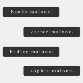 Etiquetas Nombre impermeable simple de tipo blanco y negro