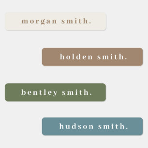 Etiquetas Nombre impermeable simple tipo negrita