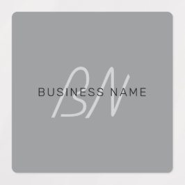 Etiquetas Nombre modificable o saludo | Gris negro y oscuro