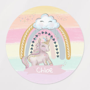 🦄 Pegatinas unicornio 🦄 Personalizadas con el nombre
