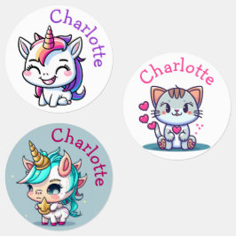 Etiquetas Nombre personalizado de la fantasía de Kitten y Un