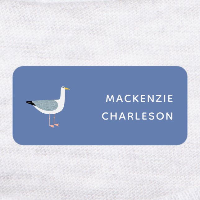 Etiquetas Nombre personalizado de la gaviota (Seagull personalized name labels for clothing, school, books and more.)