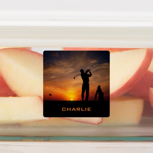 Etiquetas Nombre personalizado Golfer Sunset (Fijada)