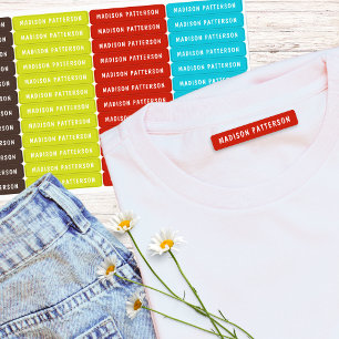 Etiquetas Nombre Personalizado Moderno Marrón Lima Rojo Aqua