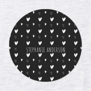 Etiquetas Nombre personalizado Niños juguetones de corazón b
