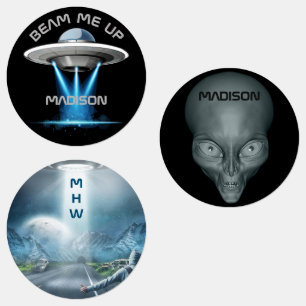 Etiquetas Nombre personalizado y texto de la nave espacial O