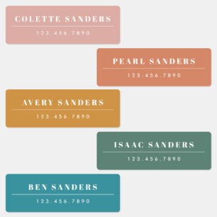 Etiquetas Nombre resistente al arcoiris del Boho simple