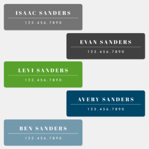 Etiquetas Nombre resistente al arcoiris del Boho simple