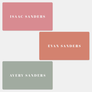 Etiquetas Nombre resistente al arcoiris del Boho simple