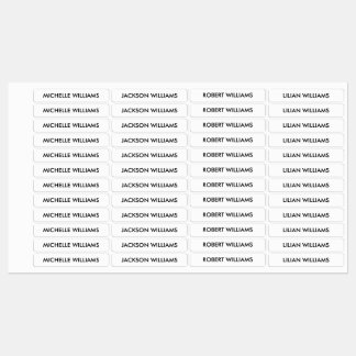 Etiquetas Nombre simple de niños blancos y negros