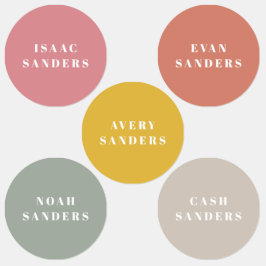 Etiquetas Nombre simple de ropa a prueba de agua del arcoiri