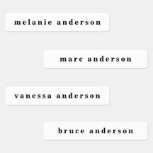 Nombre simple en blanco y negro