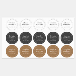 Etiquetas Número de teléfono y nombre moderno Suministros es