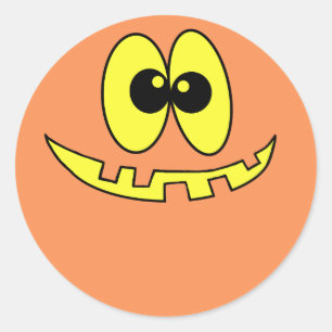Etiquetas o Pegatinas de nombre facial de calabaza