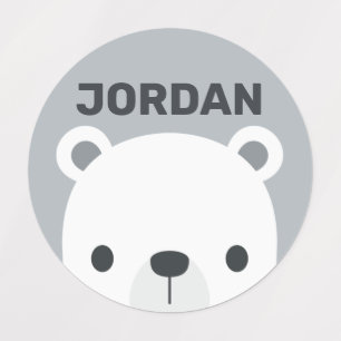Etiquetas Oso polar pequeño y corto con nombre personalizad