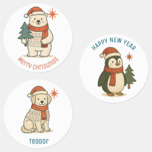 Etiquetas Oso Polar, Perro, Pingüino Escandinavo Personaliza