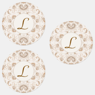 Etiquetas Paisley en la estética beige moderna Tan Brown Ini