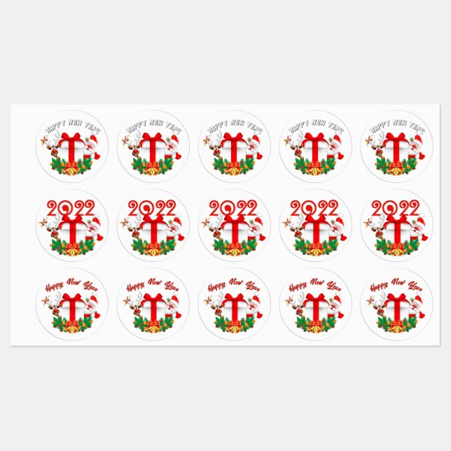 Etiquetas papá Noel variadas para navidad (Hoja)