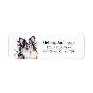 Etiquetas Papillon Dog Return Address