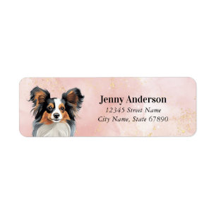 Etiquetas Papillon Dog Return Address