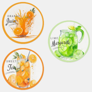 Etiquetas para bebidas y palillos