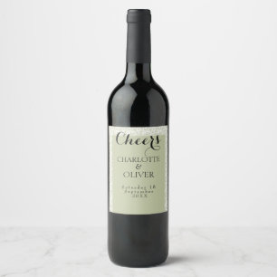 Etiquetas para Botella de Vino de Boda Clásicas en