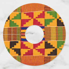 Etiquetas para copas de vino con estampado african