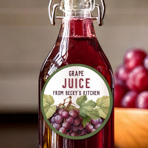 Etiquetas para despensa de Jugo de Uva Rojo Casero
