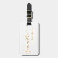 Etiquetas para equipaje blanco y oro Boda Plan de 