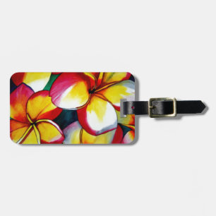 Etiquetas para equipaje de flores de frangipani ro