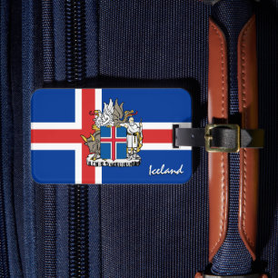Etiquetas para equipaje de Islandia, bandera islan