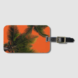 Etiquetas para equipaje Palm Trees Naranja Fondo