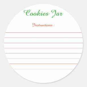 Etiquetas para instrucciones de “Cookies Jar "