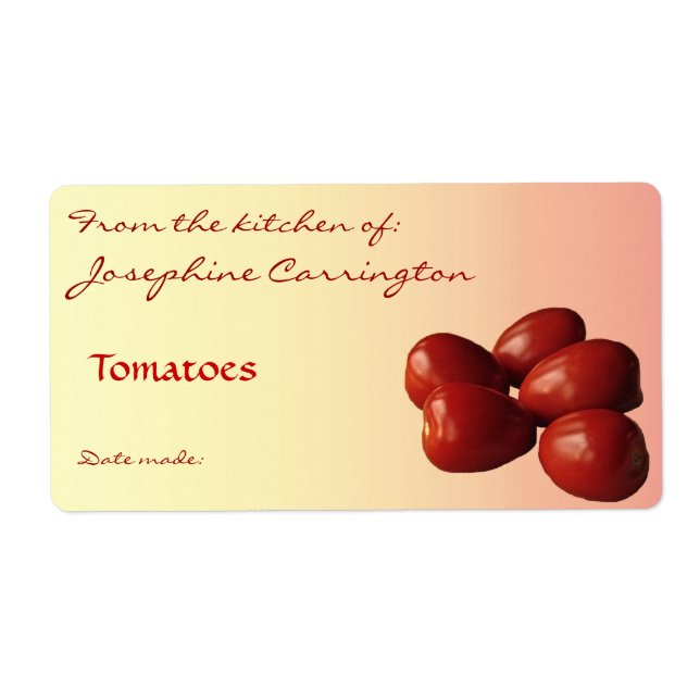 Etiquetas para los tomates (Frente)