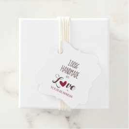 Etiquetas Para Recuerdos 100% Handmade with Love Quote in Red & Brown