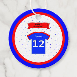 Etiquetas Para Recuerdos 12 años gracias estrellas del deporte azul rojo