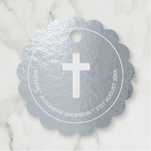 Etiquetas Para Recuerdos 12 Baptismo Gracias Christening REAL RELIEVE METAL