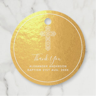 Etiquetas Para Recuerdos 12 Gracias BAPTISM VERDADERO RELIEVE METALIZADO Ch