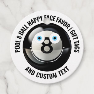 Etiquetas Para Recuerdos 12 Piscina Personalizado 8 Ball BLUE EYES Happy Fa