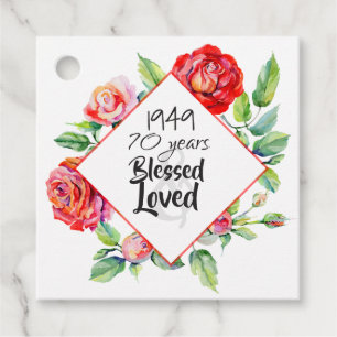 Etiquetas Para Recuerdos 1949 70 Aniversario de la mujer - Personalizado de