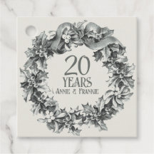 20º aniversario de bodas vintage antiguo elegante