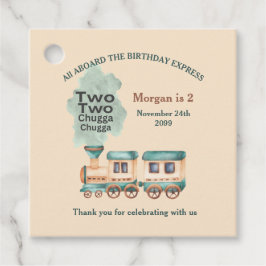 Etiquetas Para Recuerdos 2.ª acuarela del Fiesta de tren de cumpleaños