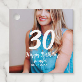 Etiquetas Para Recuerdos 30.º cumpleaños añadir nombre fecha año foto blanc