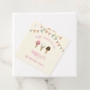 Etiquetas Para Recuerdos 3 escopetas de divertido 3 cumpleaños Ice Cream Fi