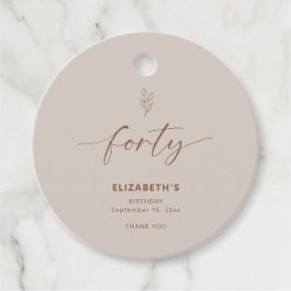 Etiquetas Para Recuerdos 40.º Boho Elegante Minimal