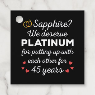 Etiquetas Para Recuerdos 45° Aniversario Boda I - Pareja Graciosa de Sapphi