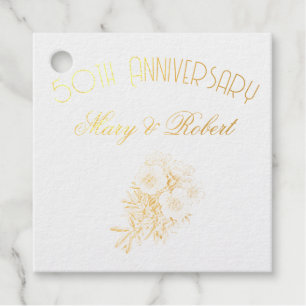 Etiquetas Para Recuerdos 50 aniversario florecido - personalizado
