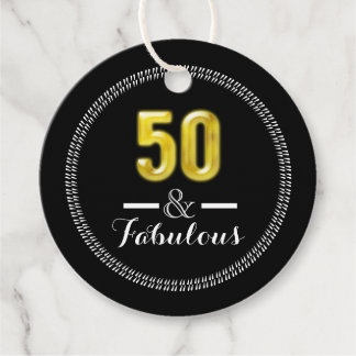 Etiquetas Para Recuerdos 50 y fabuloso oro negro elegante 50
